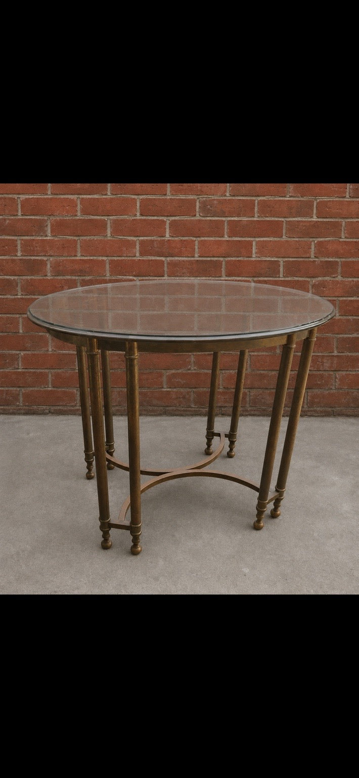 Vintage Brass & Glass Occasional Table