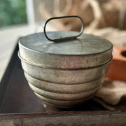 Antique Galvanized Lidded Boiling Basin circa 1890-1915
