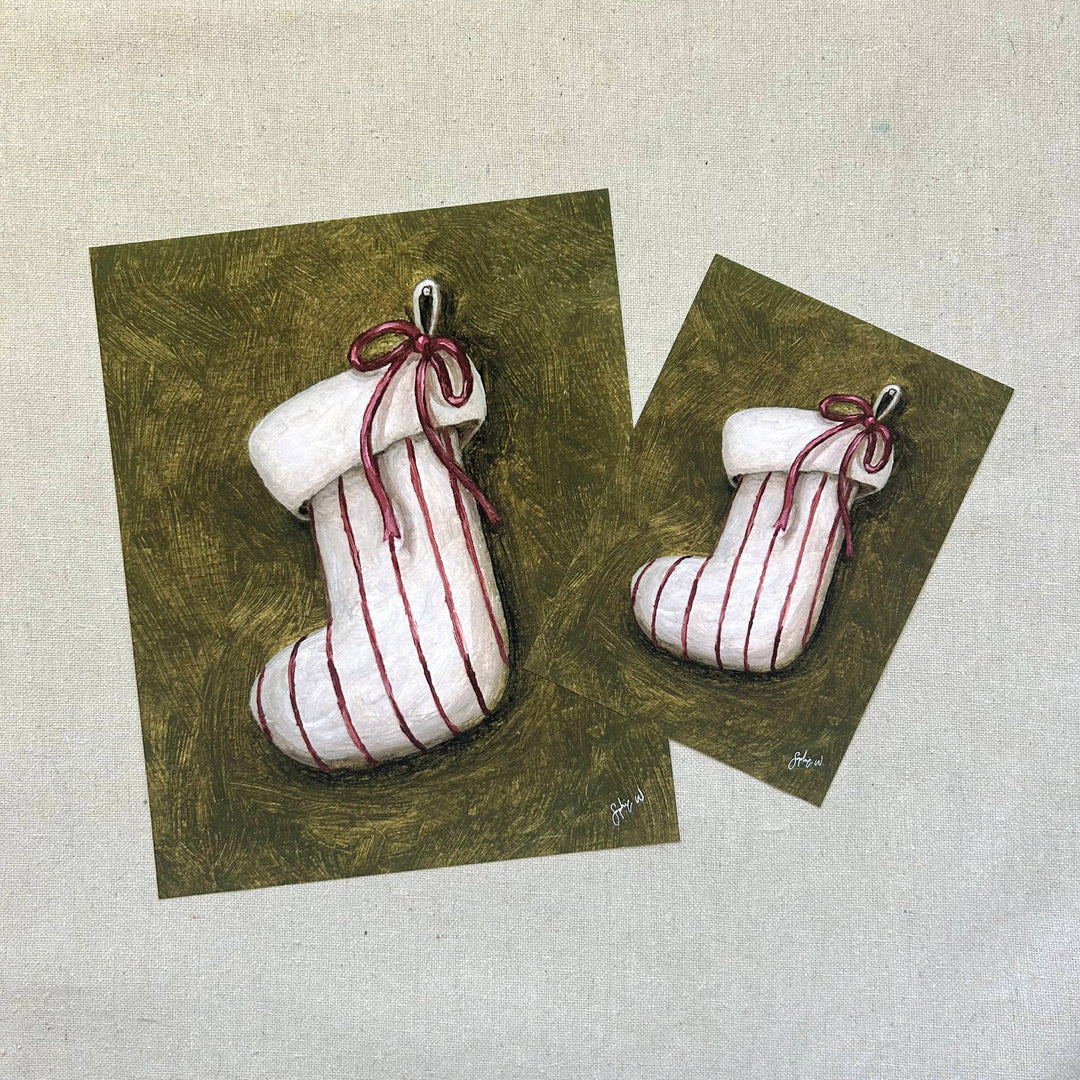 "Pinstriped Stocking" Framed Fine Art Print