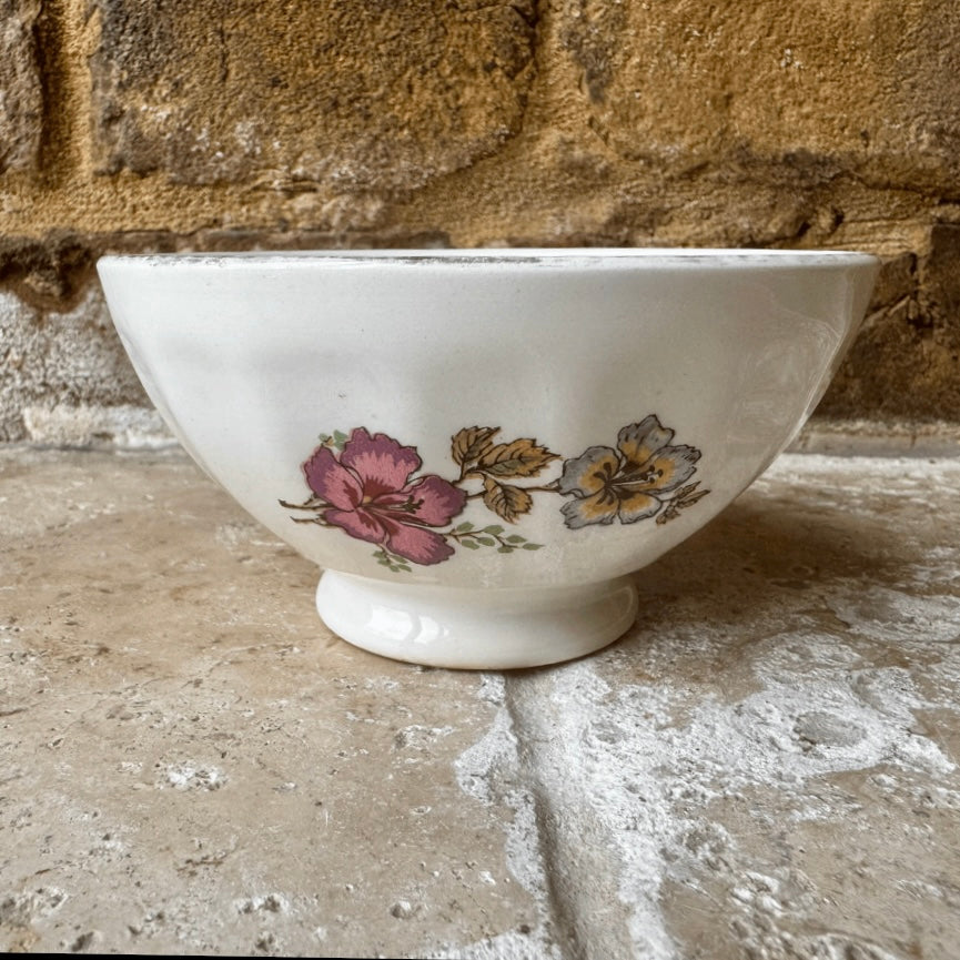 French Café au Lait Bowl with Floral Motif
France, c. 1930s–1940s