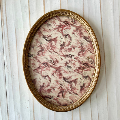 Antique Oval Frame with Marbled Paper Backing