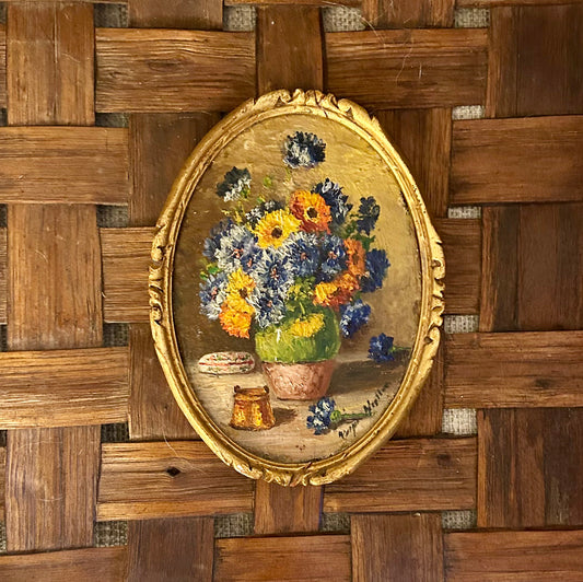 Bouquet de Bleu et - oil on board