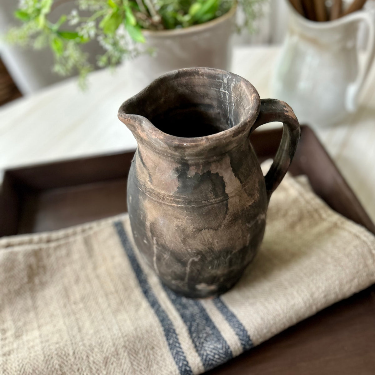 Antique Turkish Earthenware Pitcher