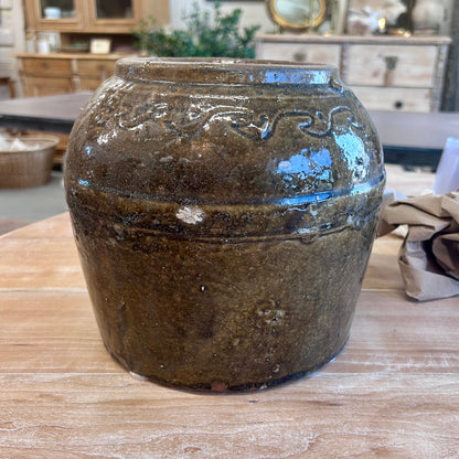 Antique European Glazed Stoneware Storage Jar
Circa 1880–1910