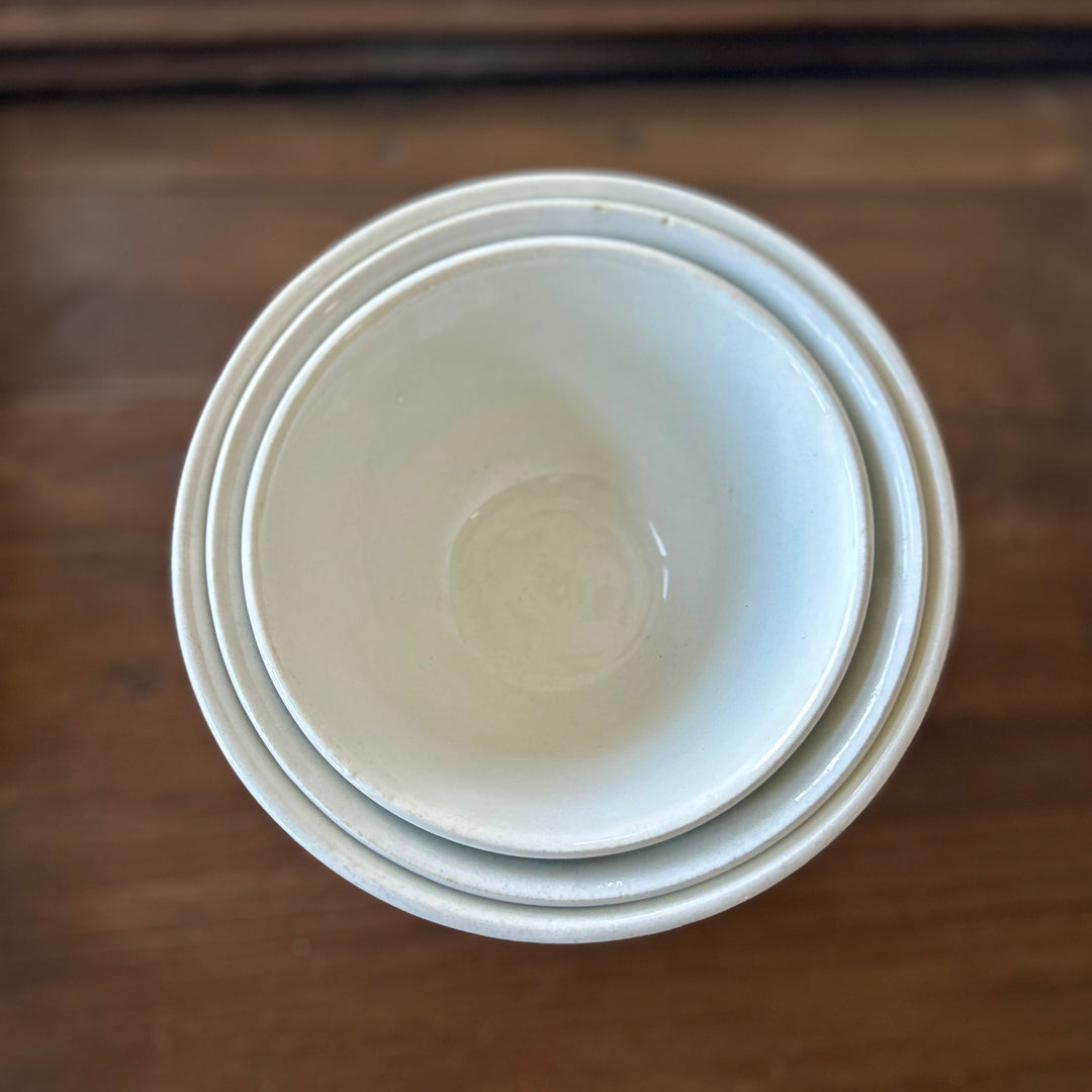 Vintage W.M. Adams Ironstone Pudding Bowls – Set of 3