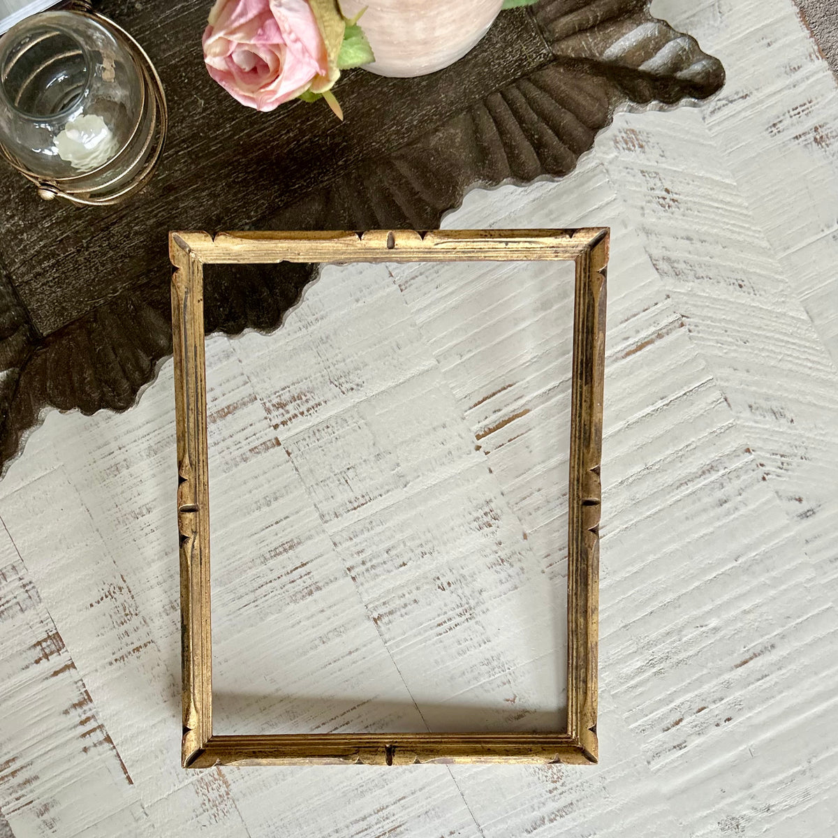 Antique French Gilded Frame with Carved Detail