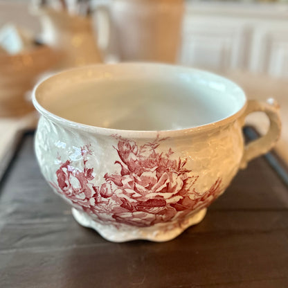 Antique English Red Transferware Chamber Pot
Circa 1880–1900
