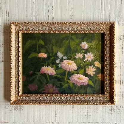 Original Oil Floral Painting in Vintage-Style Frame by Jacob Mark