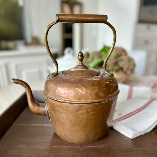 Victorian English Copper Tea Kettle
By Maurice Cohn & Co., London
c. 1890