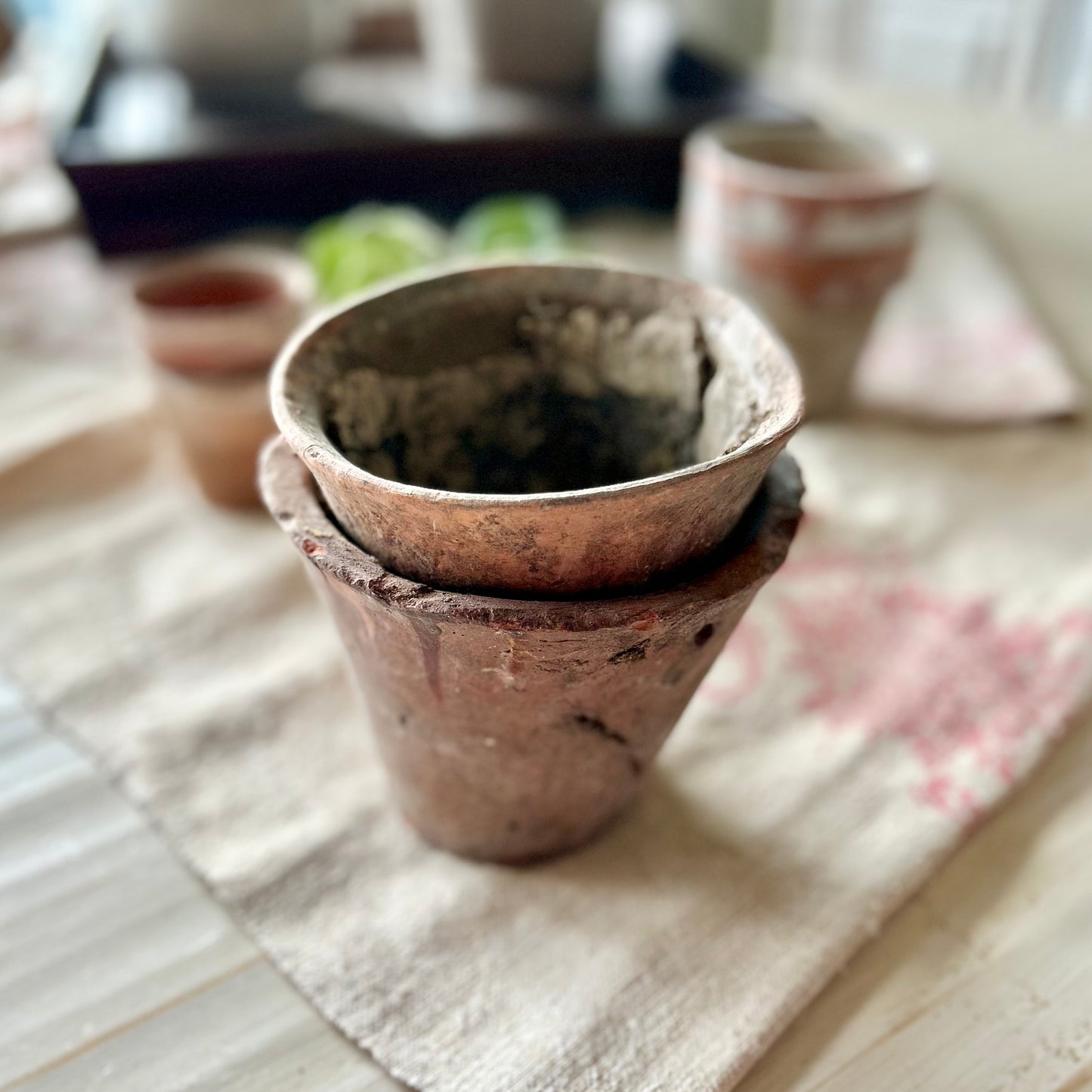 Antique French resin pots