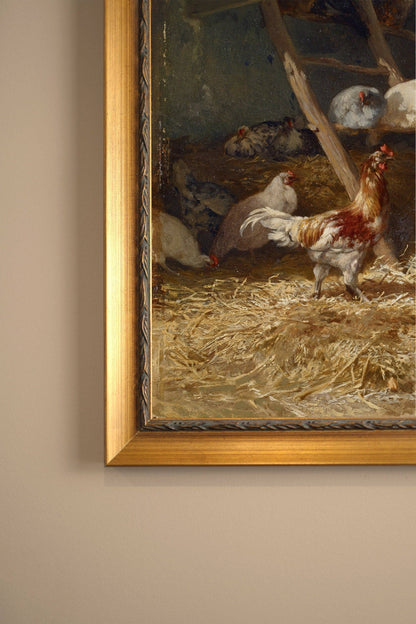 Farm Awakening, Vintage Gold Framed Rigid Canvas