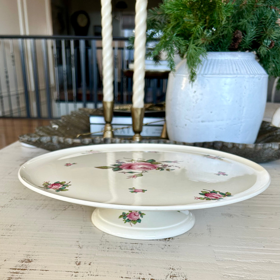Antique Spode “Blushing Rose” Pedestal Cake Stand