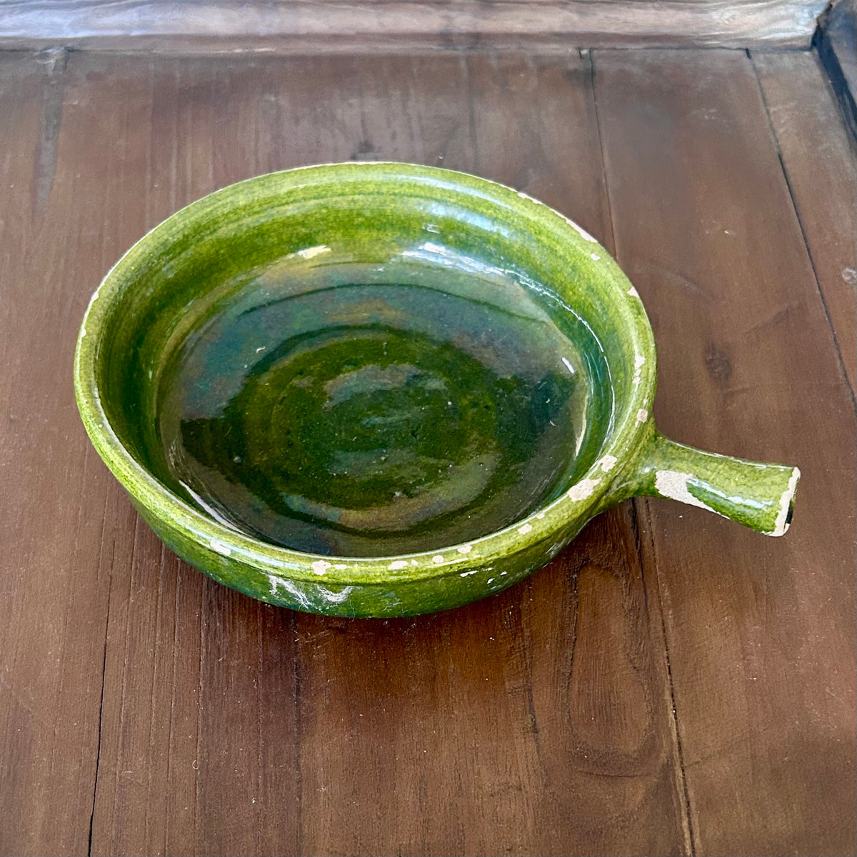 vintage French Green Glazed Tian Bowl