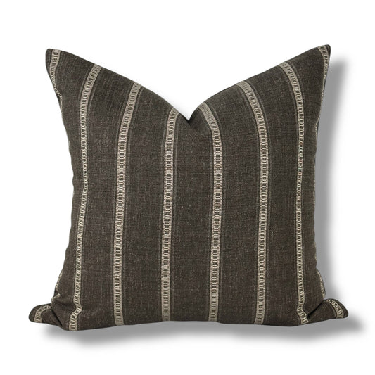 Charlie | Brown stripe woven pillow cover