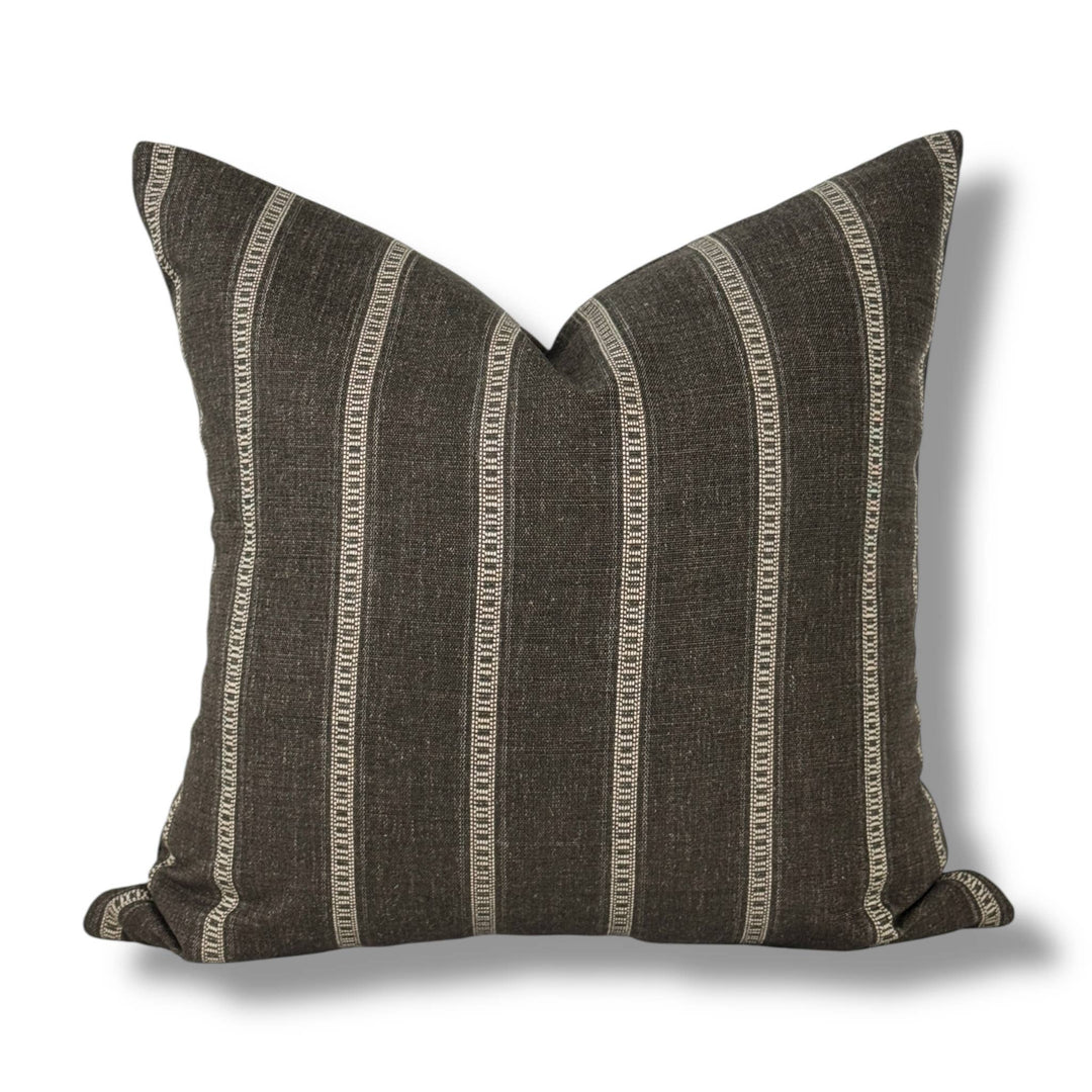 Charlie | Brown stripe woven pillow cover