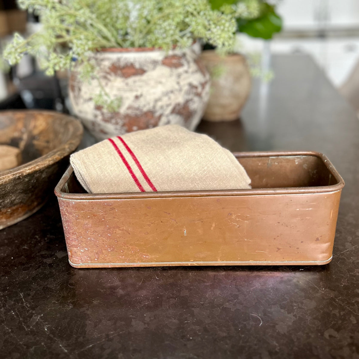 Antique English Copper Tea Loaf Pan | Stamped Made in England