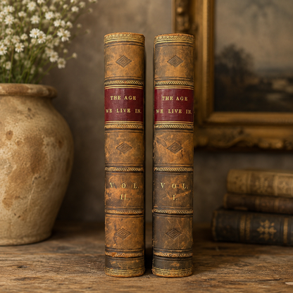 Antique Victorian Leather-Bound Books – The Age We Live In (2-Volume Set)