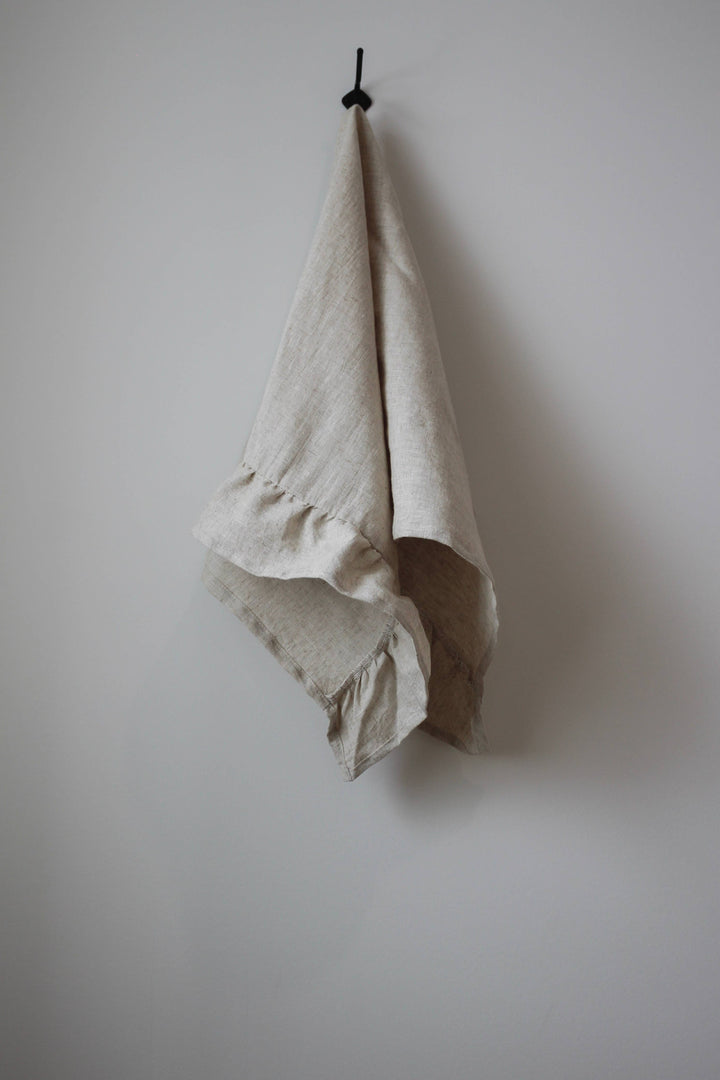The Sadie Ruffle Tea Towel- Natural
