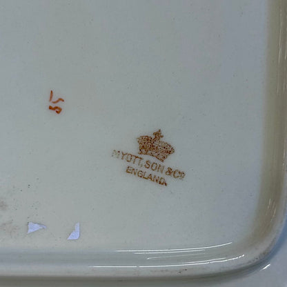 Vintage Myott Chinoiserie Handled Serving Dish, England    c. 1930s–40s