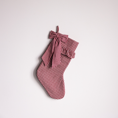Red Gingham Bow Holiday Stocking