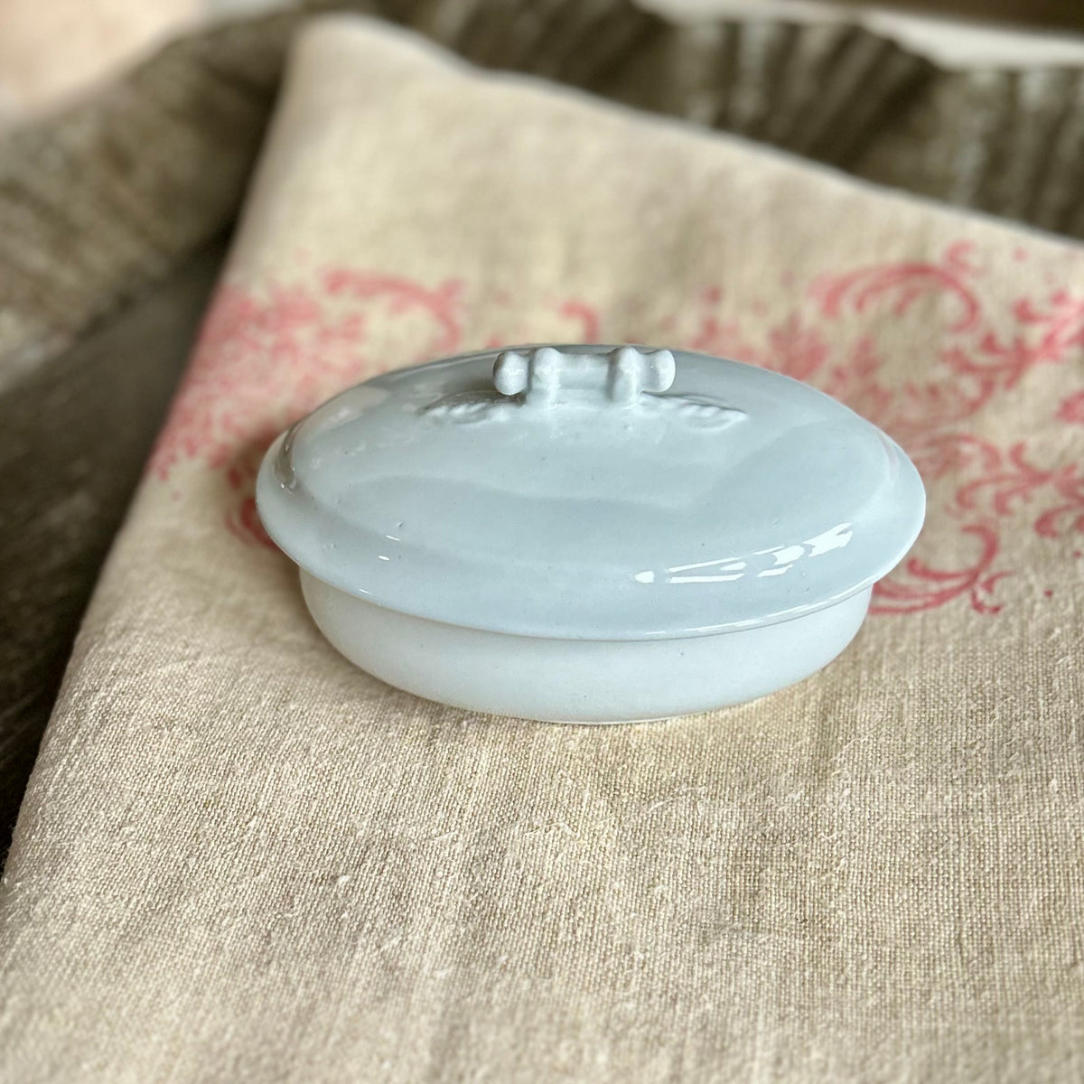 Antique Ironstone Covered Dish