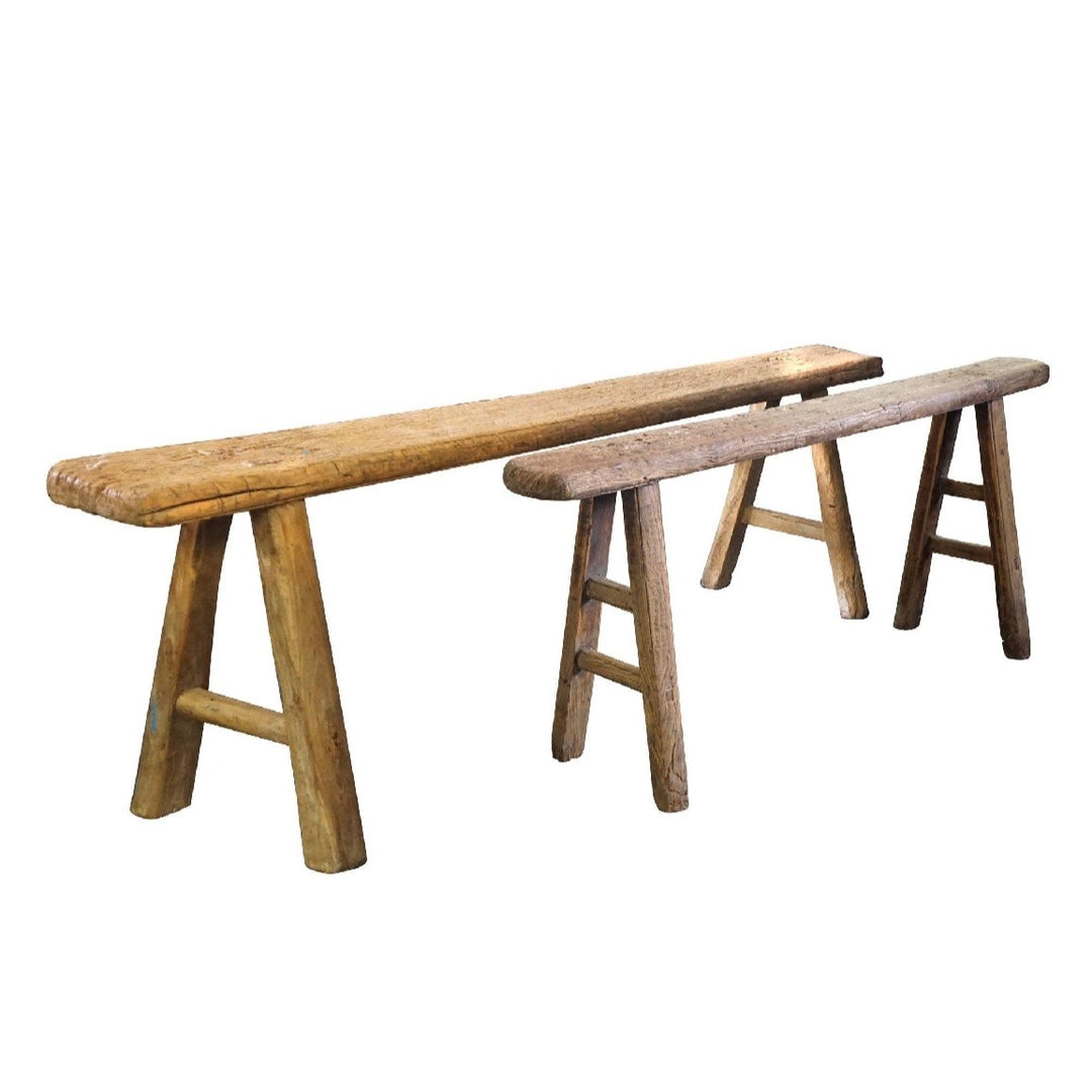 Vintage Skinny Wooden Bench