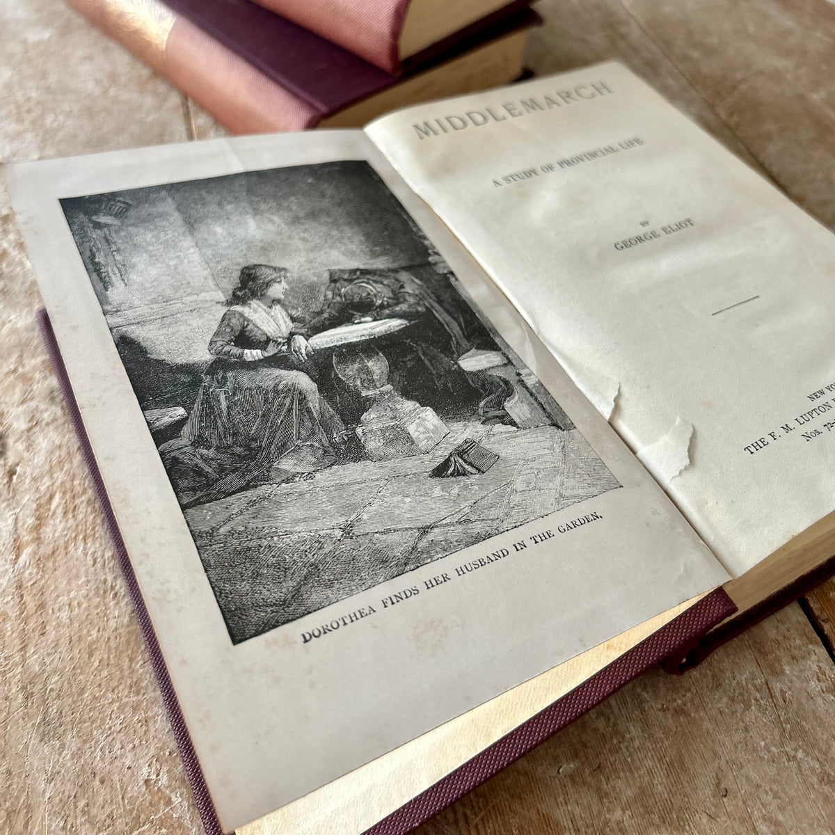 Antique Victorian George Eliot Decorative Book Set of 6 (c. 1897)