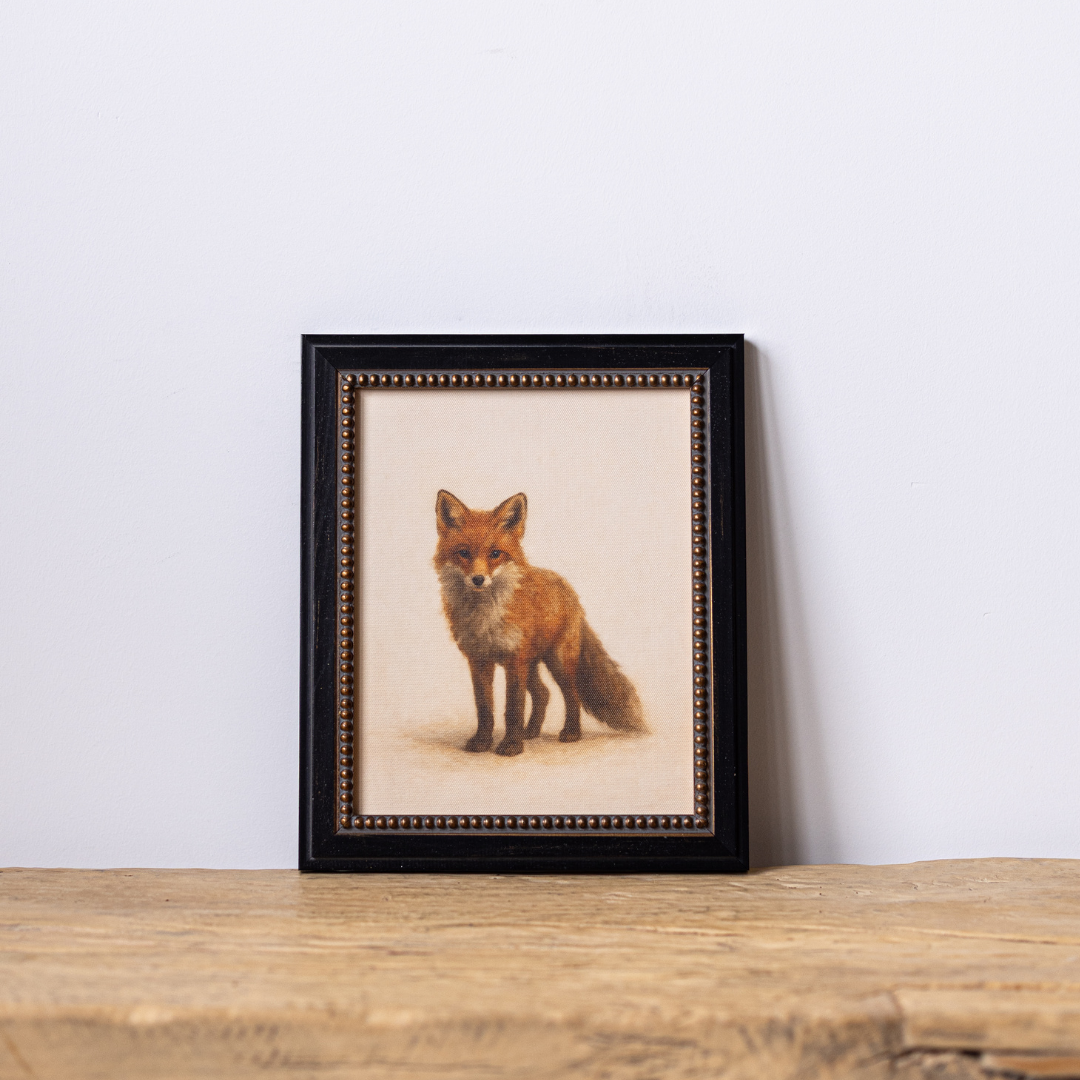 Red Fox | French Beaded Brass Inspired Framed Art