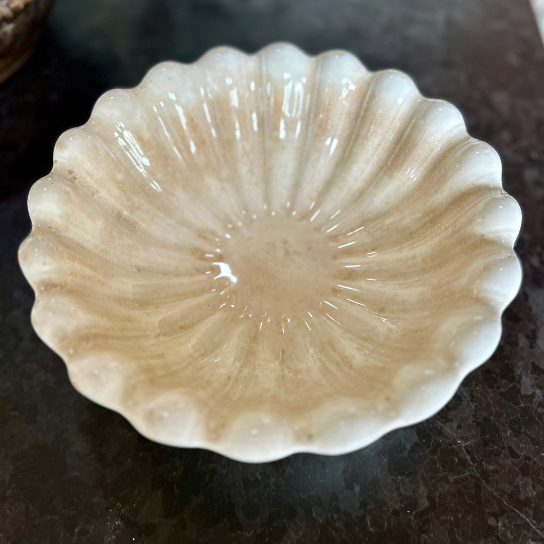 Antique English ironstone pedestal bowl