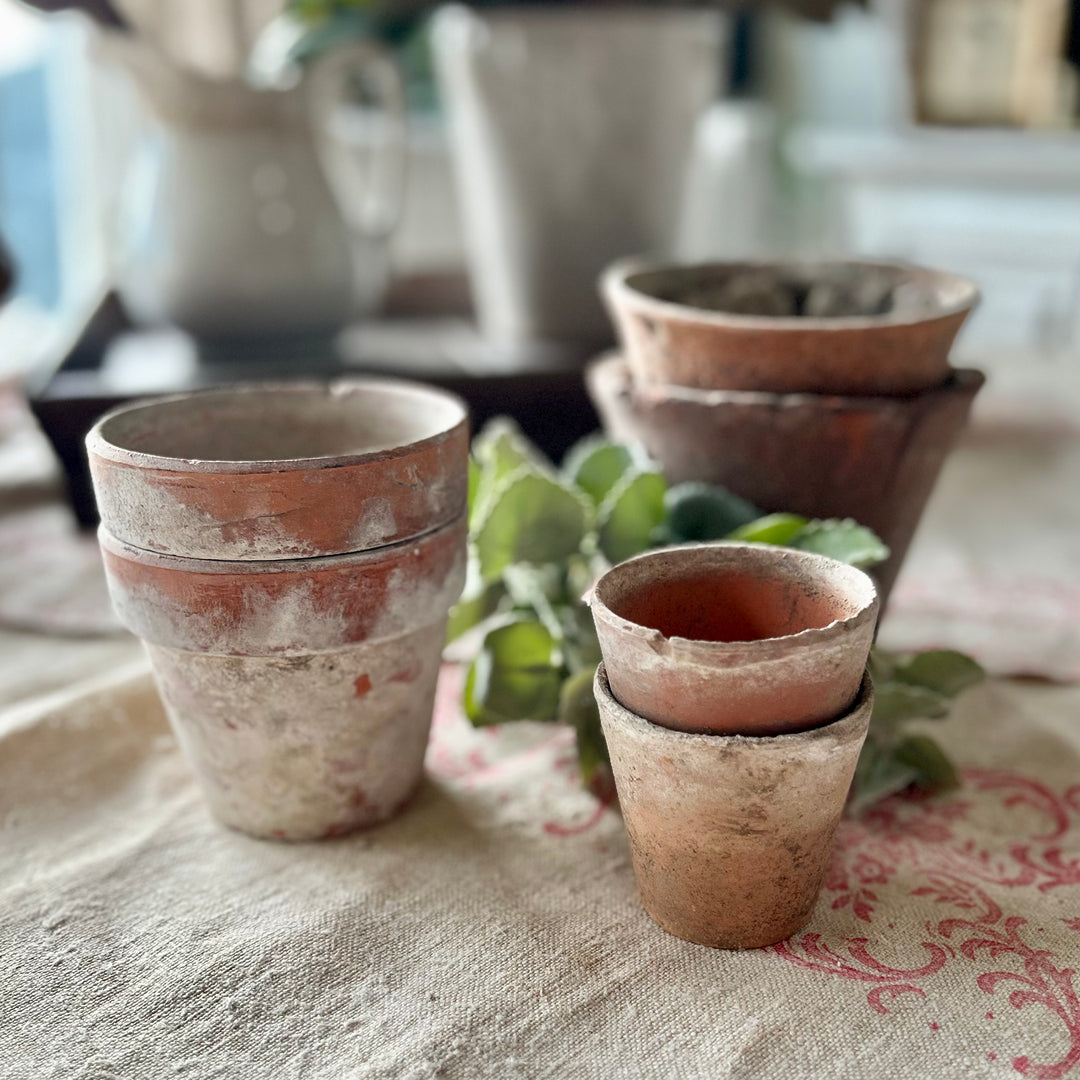 Antique French Terracotta Garden Pots
