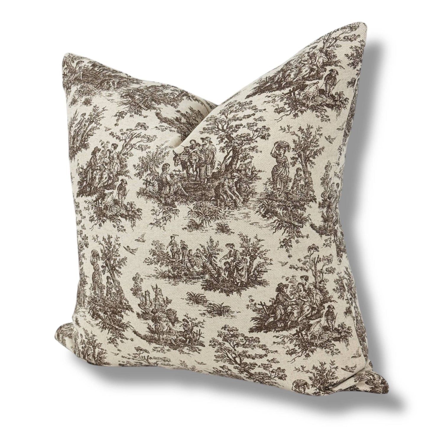 Wilhelm | Brown french toile Pillow Cover