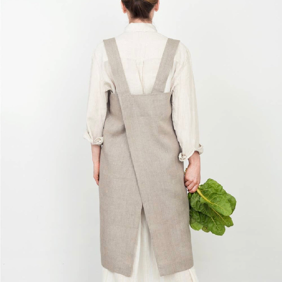 Linen Square Cross Apron Natural