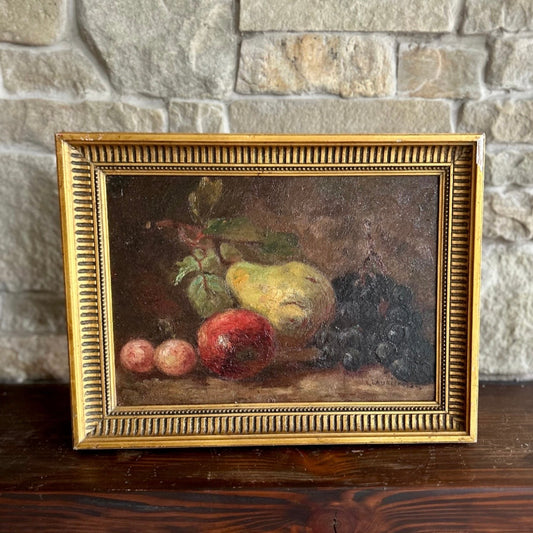 Fruits of autumn - vintage oil on board