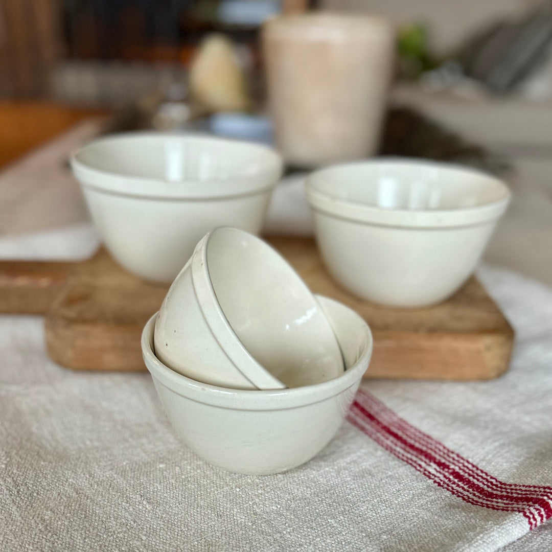 Vintage Ironstone Pudding Bowls (Set of 4)