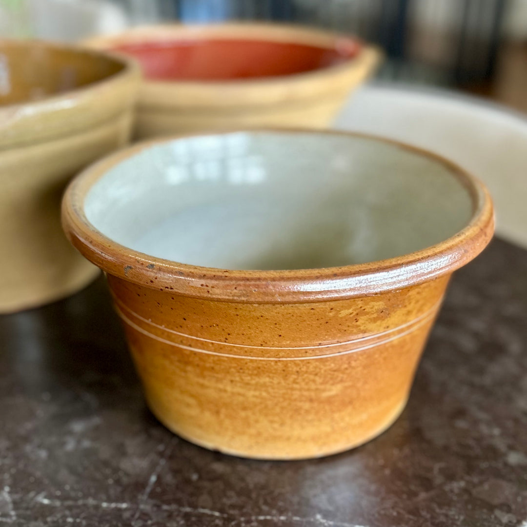 Antique European Glazed Stoneware Mixing Bowl