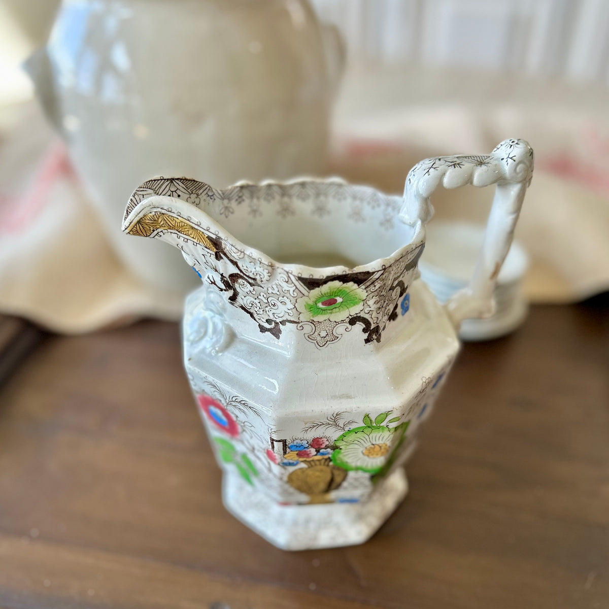 Antique Victorian Transferware Jug / Pitcher c.1850s–1870s