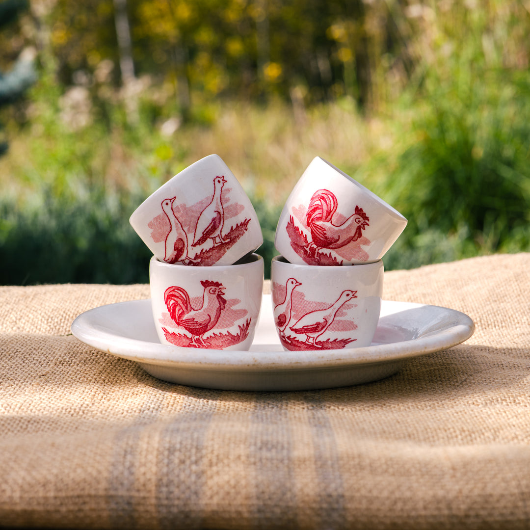 Burleigh English transferware egg cups - set of 4
