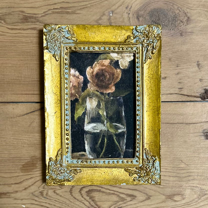 Set of Three Floral Still Life Prints in Ornate gilt frames