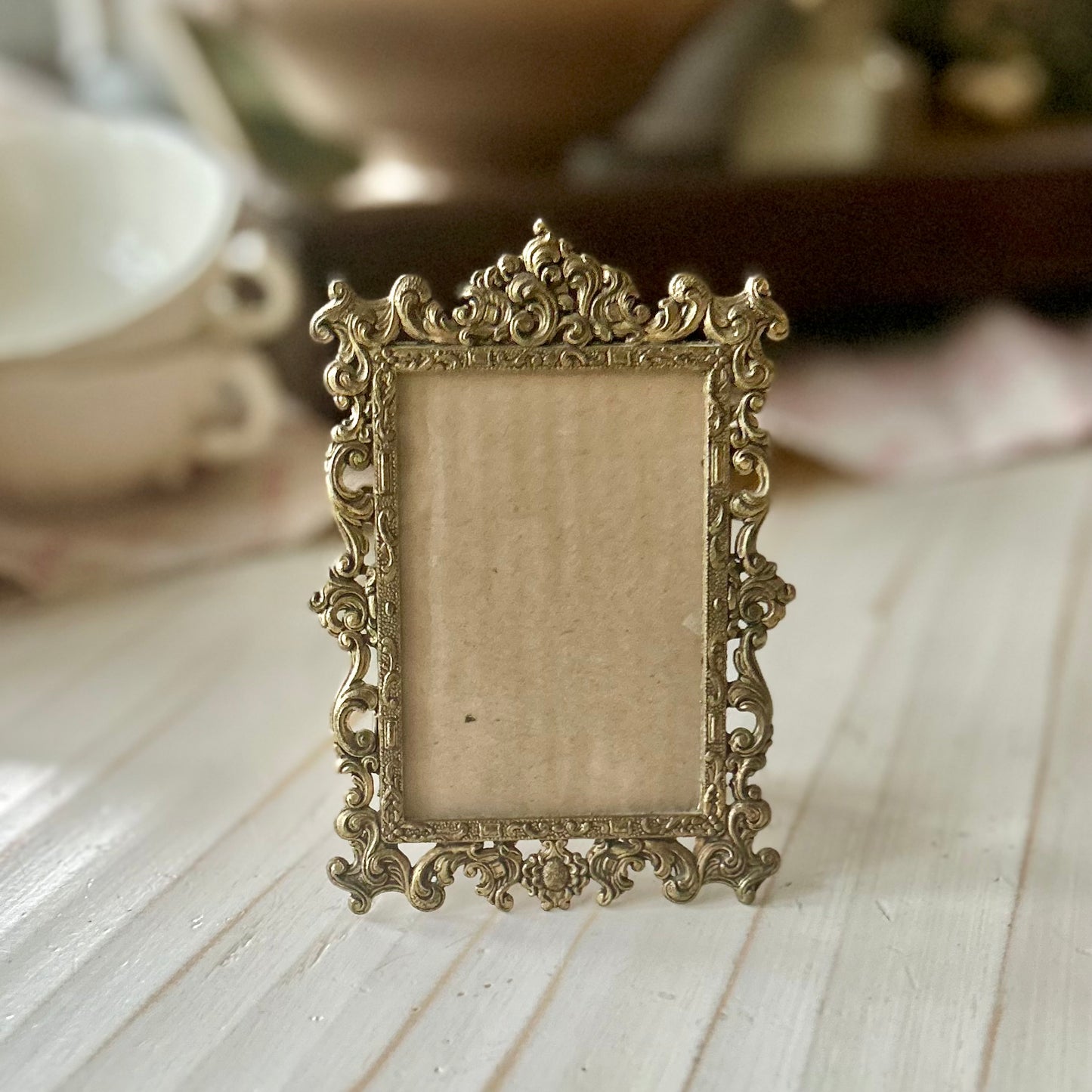 Small Vintage Italian Brass Frame