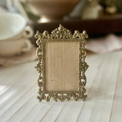 Small Vintage Italian Brass Frame