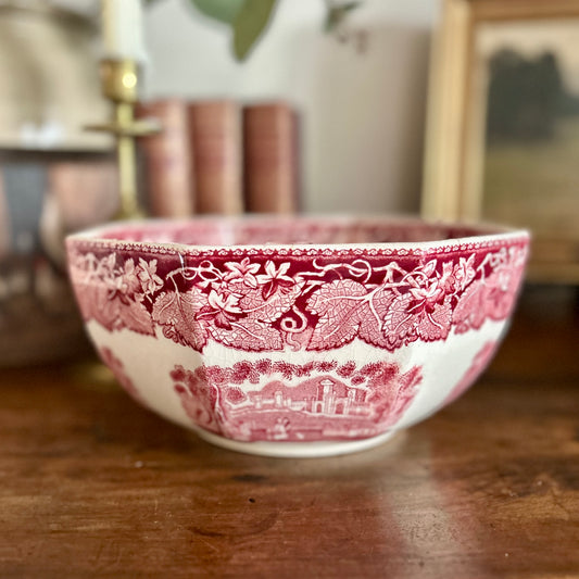 Mason’s “Vista” Ironstone Bowl – Red Transferware (c. 1890-1910)