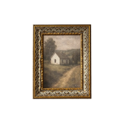 Antique-Inspired Gold Leaf Crowned Farmhouse Art