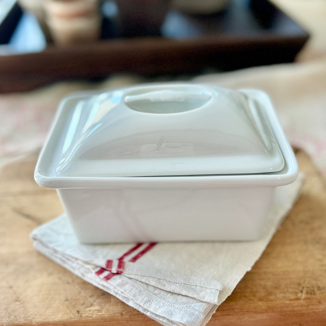 Vintage French Pillivuyt Porcelain Terrine Dish with Lid