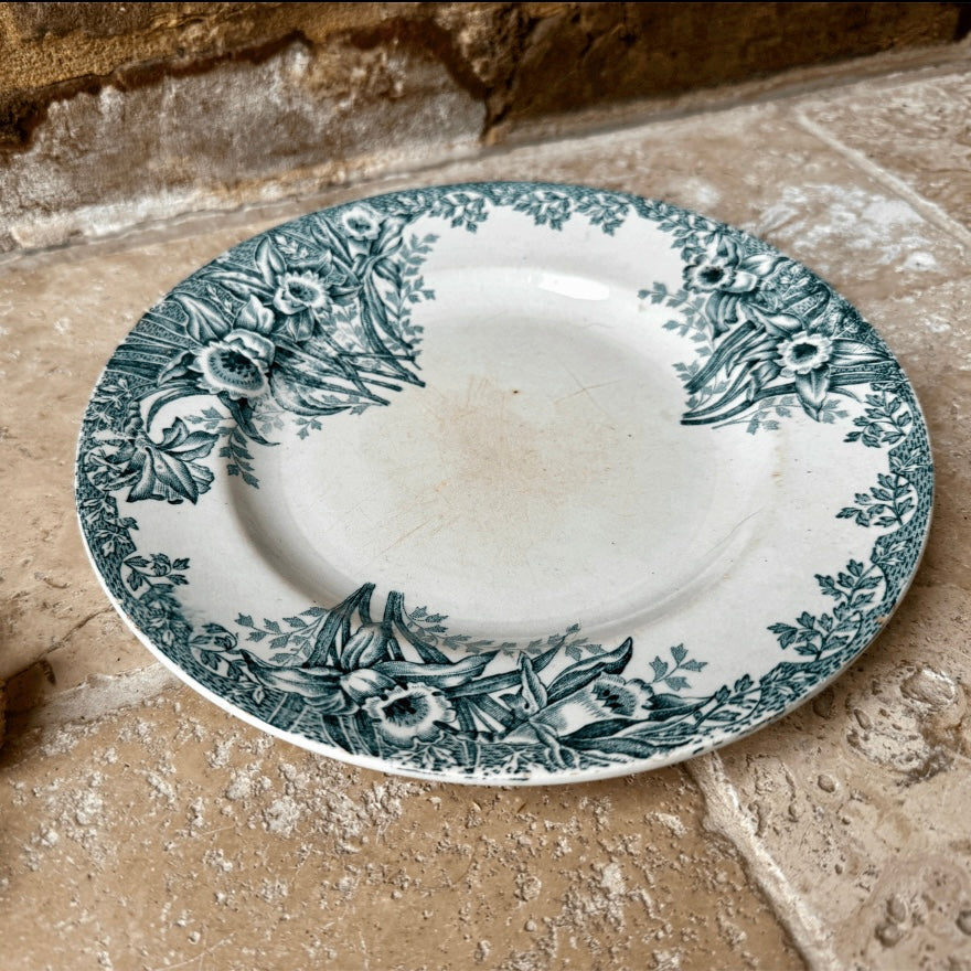 Antique French Narcisses Plate – Lebacqz & Bouchart, St Amand