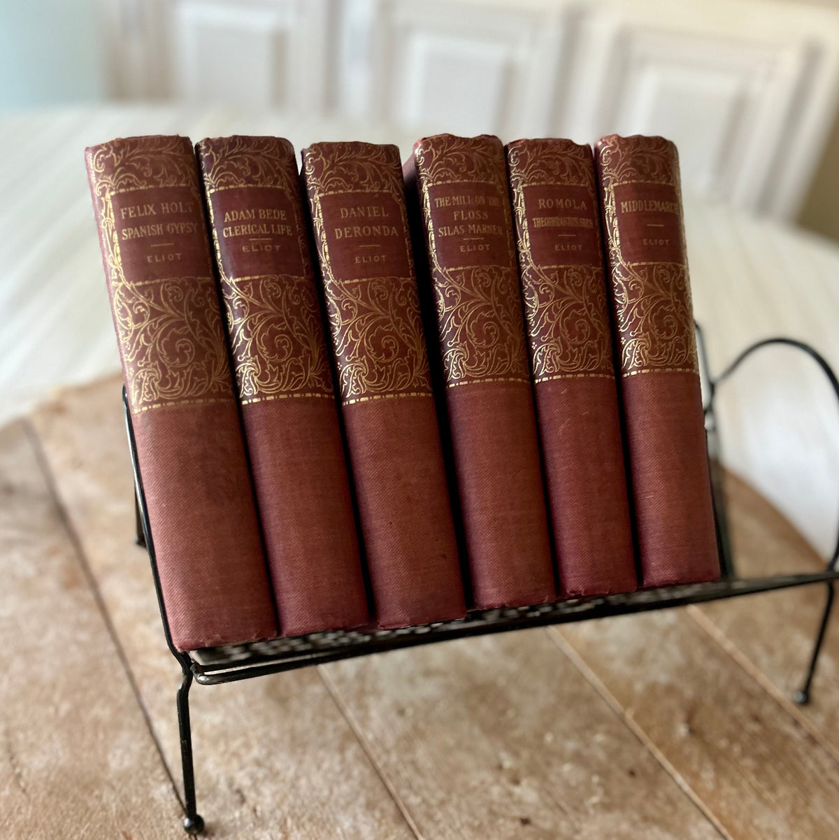 Antique Victorian George Eliot Decorative Book Set of 6 (c. 1897)