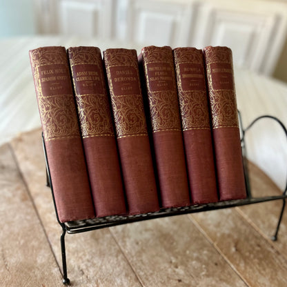 Antique Victorian George Eliot Decorative Book Set of 6 (c. 1897)