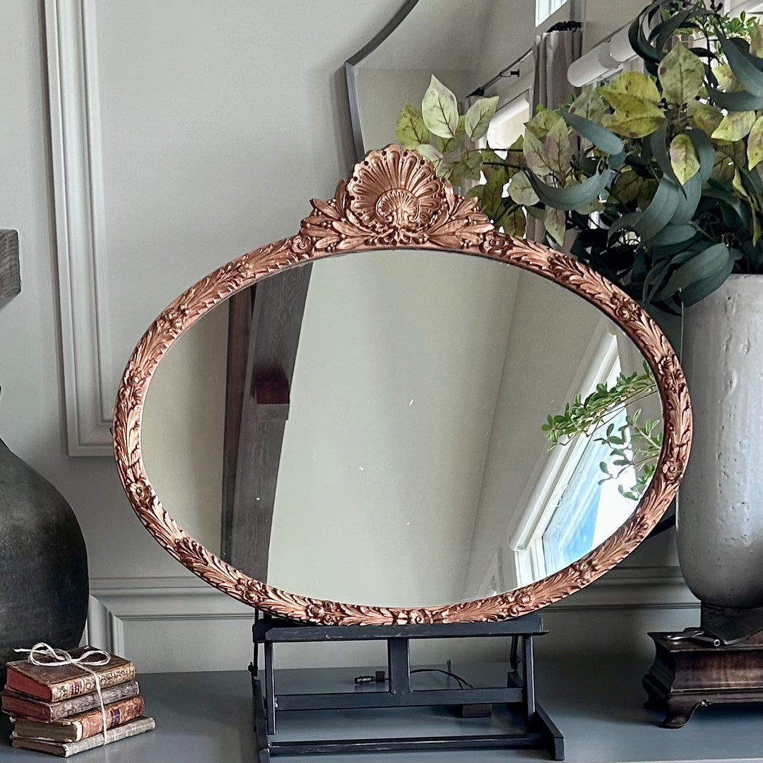 Vintage Oval Ornate Mirror