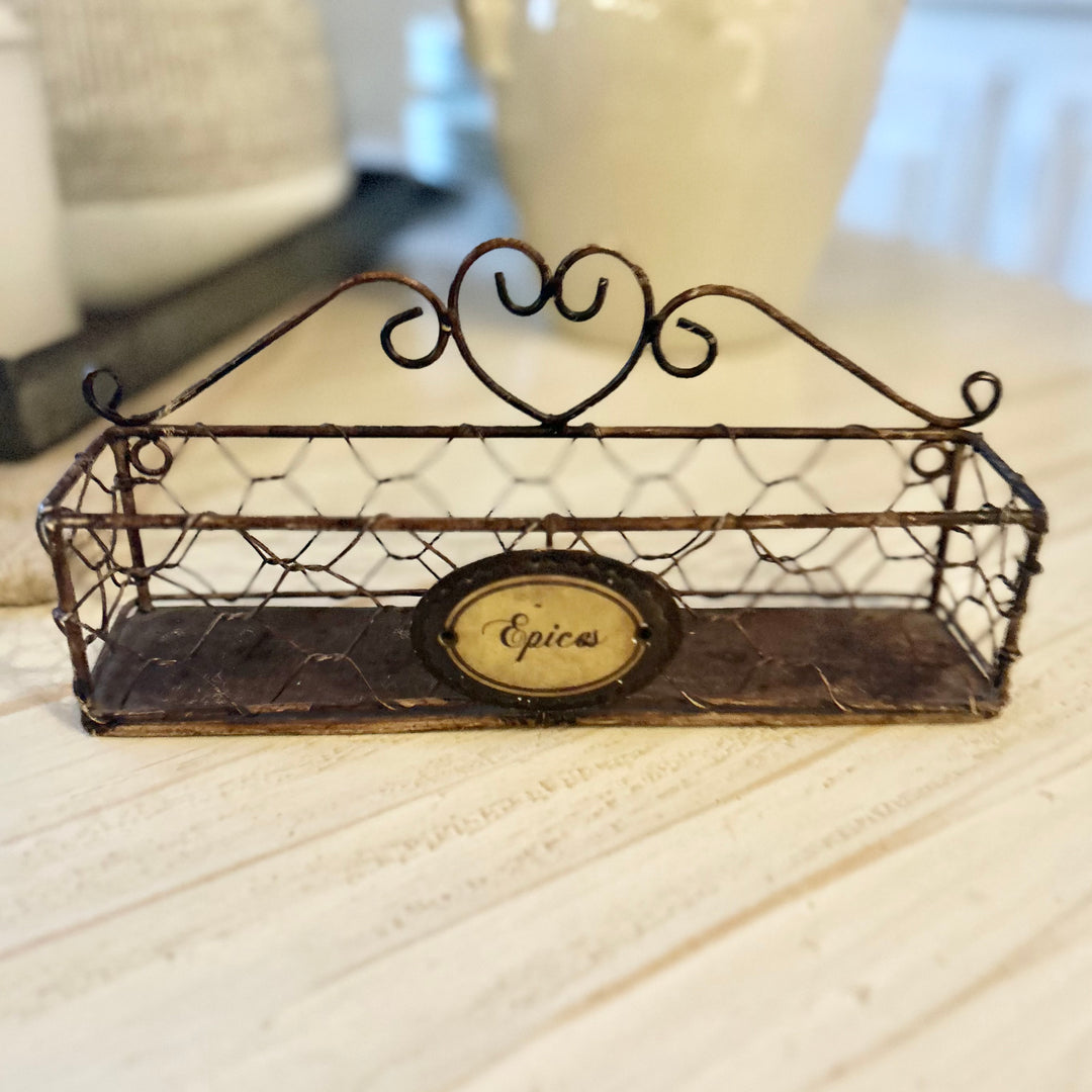 Vintage French- “Épices” Wire Spice Rack