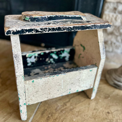 Vintage Wooden Shoe Shine Box with Original Paint, c. 1930s