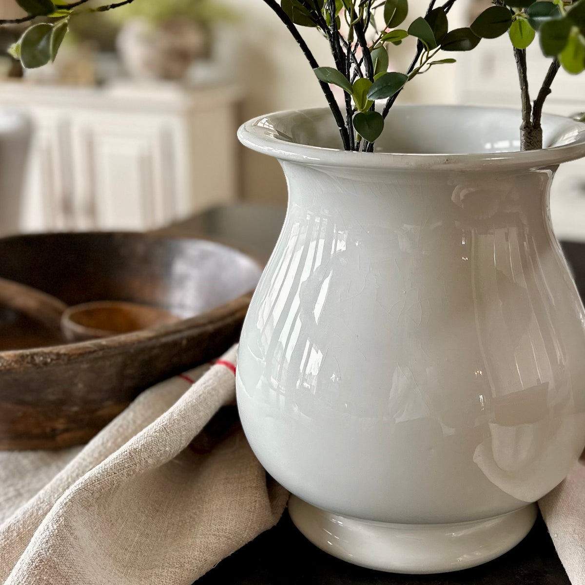 Extra Large Antique Ironstone Vessel
16” H x 12” D